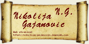 Nikolija Gajanović vizit kartica